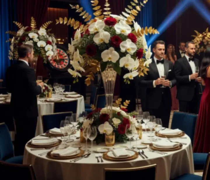 Elegancka gala firmowa z motywem kasynowym